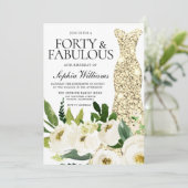 ゴールデンドレス40歳の誕生日と素晴らしい40歳の誕生日 招待状 (スタンド正面)