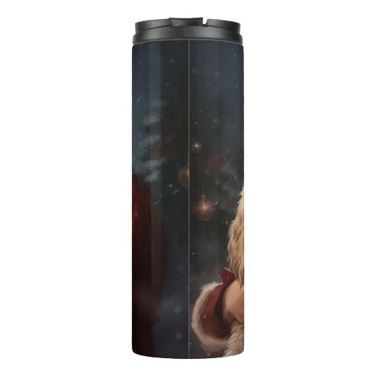 ゴールデンドードルウィズサンタクロースフェスティバルクリスマス タンブラー (裏面)