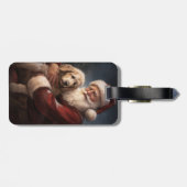 ゴールデンドードルウィズサンタクロースフェスティバルクリスマス ラゲッジタグ (裏面横)