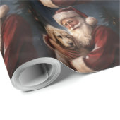 ゴールデンドードルウィズサンタクロースフェスティバルクリスマス ラッピングペーパー (ロールコーナー)