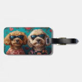 ゴールデンドードルウィズハートバラバレンタインデー ラゲッジタグ (裏面横)