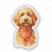 ゴールデンドードルウォーターカラーデザイン シール (正面)