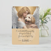 ゴールデンドードルエンジェルアートの損失悔やみや弔慰 招待状 (スタンド正面)