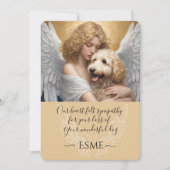 ゴールデンドードルエンジェルアートの損失悔やみや弔慰 招待状 (正面)