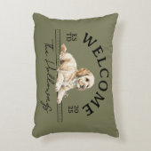 ゴールデンドードルカスタムーの家族の名歓迎 アクセントクッション (正面(垂直))