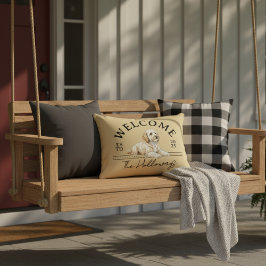 ゴールデンドードルカスタムーの家族の名歓迎 アクセントクッション