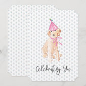 ゴールデンドードルドッグお誕生日ケーキハット祝ズ (正面/裏面)