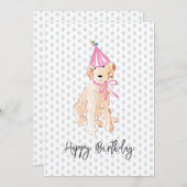 ゴールデンドードルドッグアート誕生日ハットケーキペットスウィート (正面/裏面)