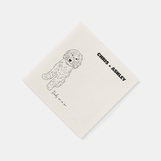 ゴールデンドードルドッグカクテルナプキン結婚for スタンダードカクテルナプキン (角)