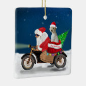 ゴールデンドードルドッグクリスマスサンタクロース陶磁器製ホーン セラミックオーナメント (右)