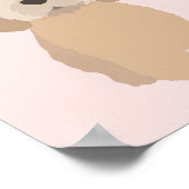 ゴールデンドードルドッグピンク子供部屋&キッズデコールポスター ポスター (角)