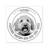 ゴールデンドードルドッグフォトラウンド セルフインキングスタンプ (デザイン)