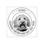ゴールデンドードルドッグフォトラウンド ラバースタンプ (インプリント)