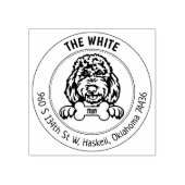 ゴールデンドードルドッグ差出人住所ファミリー ラバースタンプ (インプリント)