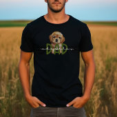 ゴールデンドードルパパグリーンアンドホワイトドッグキュート Tシャツ