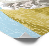 ゴールデンドードルフラワーリースドッグポートレート ポスター (角)