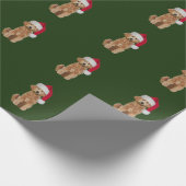 ゴールデンドードル付きクリスマスラッピング紙 ラッピングペーパー (角)