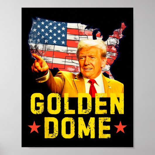 ゴールデンドーム トランプ アメリカ地図 愛国 4th ポスター (正面)