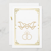 ゴールデンドーム&リングや輪 – エレガントウェディング招待状 招待状 (正面/裏面)