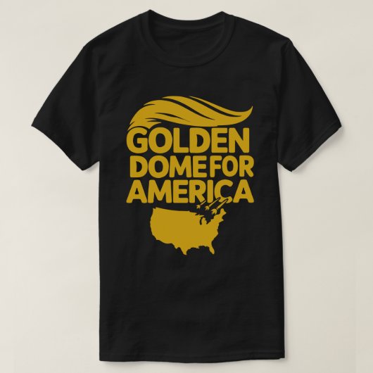 『ゴールデンドームfor America: Hair Shield USA』風刺 Tシャツ (デザイン正面)