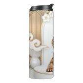 ゴールデンドールゴールデン背景フォトコラージュ タンブラー (回転左)