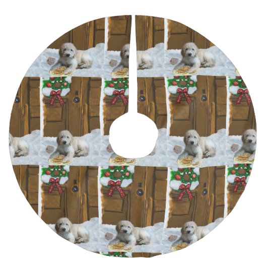 ゴールデンドール・クリスマス ブラッシュドポリエステルツリースカート (正面)