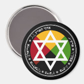 ゴールデンドーンアース星形五角形オンブラック マグネット (正面/裏面)