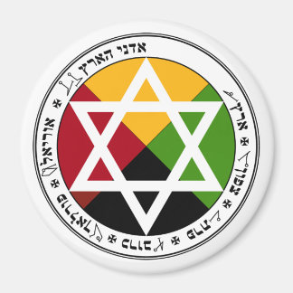 ゴールデンドーンアース星形五角形オンホワイト マグネット