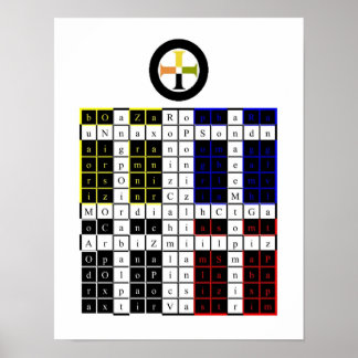 ゴールデンドーンエノキアンアースタブレット/時計塔 ポスター