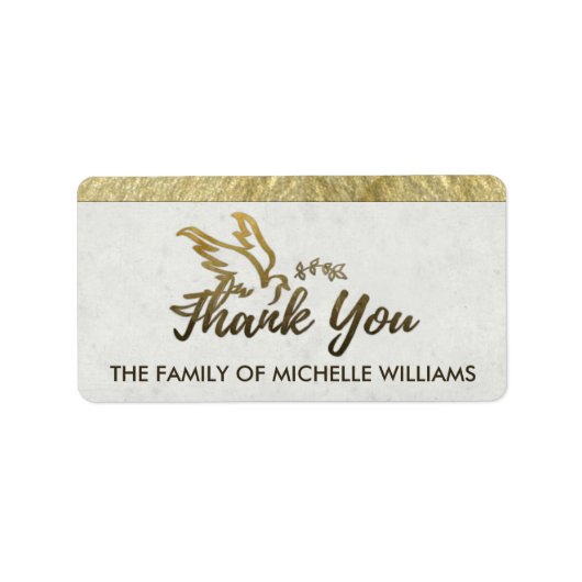 ゴールデンドーヴサンキュー悔やみや弔慰ファミリーラベル ラベル (正面)