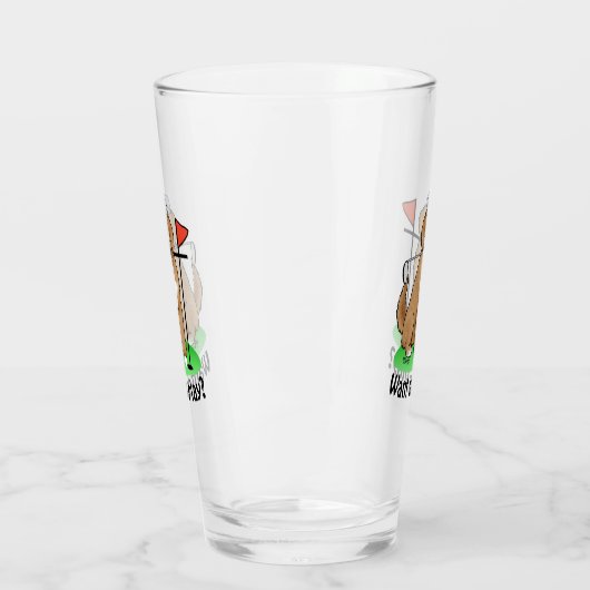 ゴールデンドー遊ルドッグズゴルフ（赤いwhmk2）かわいいおもしろい タンブラーグラス (左)