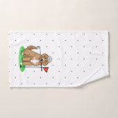 ゴールデンドー遊ルドッグズゴルフ(赤いwhmk2)かわいいおもしろい バスタオルセット (ハンドタオル)