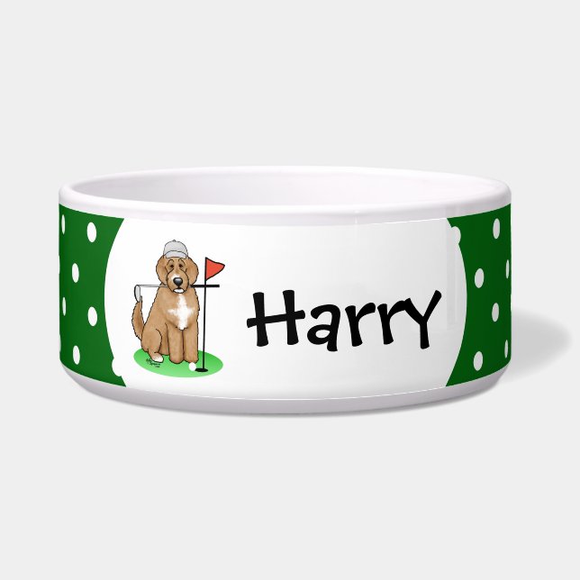 ゴールデンドー遊ルドッグズゴルフ（赤いwhmk2）かわいいおもしろい ボウル (正面)