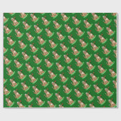 ゴールデンドー遊ルドッグズゴルフ(赤いwhmk2)かわいいおもしろい ラッピングペーパー (フラット)