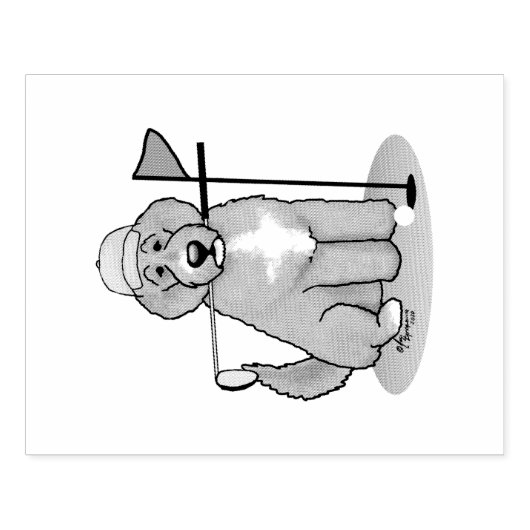 ゴールデンドー遊ルドッグズゴルフ（赤いwhmk2）かわいいおもしろい ラバースタンプ (インプリント)