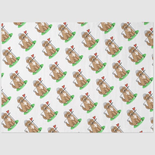 ゴールデンドー遊ルドッグズゴルフ（赤いwhmk2）かわいいおもしろい 薄葉紙 (正面)