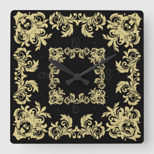 ゴールデンナイト スクエア壁時計 (正面)