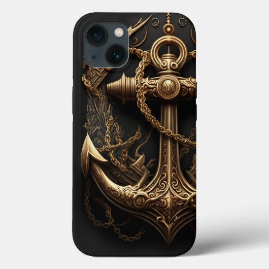 ゴールデンナウティカルアンカー Case-Mate iPhoneケース (裏面)