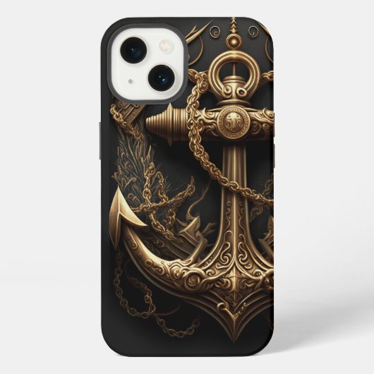 ゴールデンナウティカルアンカー iPhoneケース (裏面)