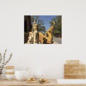 ゴールデンナガとホワイトドッグ~チェンマイ,タイ ポスター (キッチン)