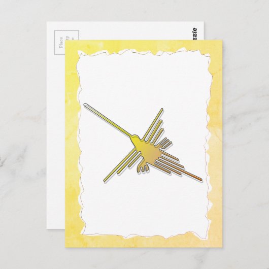 ゴールデンナスカラインズハミングバードオールド引き裂かれた紙 ポストカード (正面/裏面)