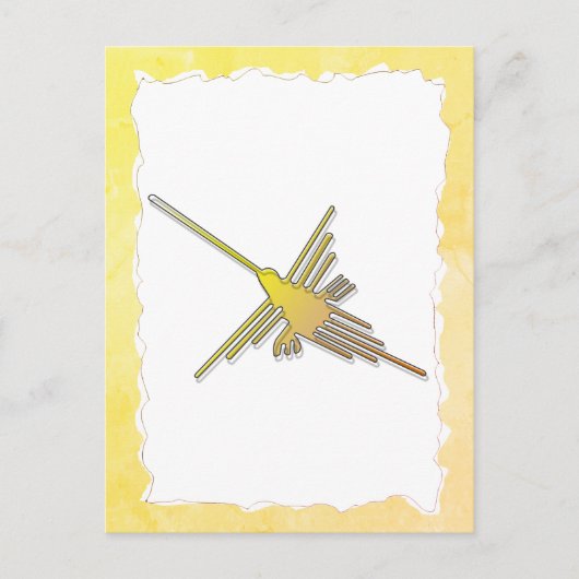 ゴールデンナスカラインズハミングバードオールド引き裂かれた紙 ポストカード (正面)