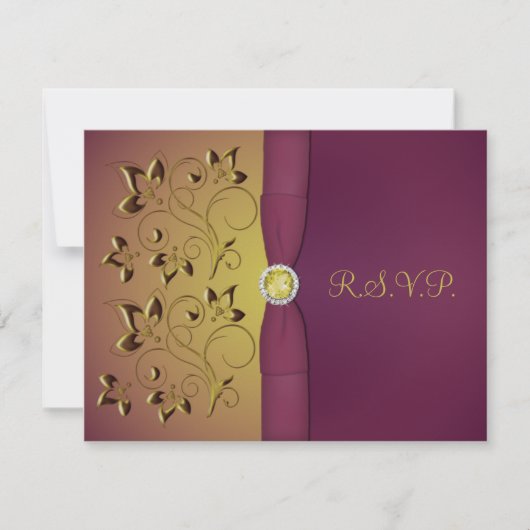 ゴールデンナスフローラRSVPカード 出欠カード (正面)