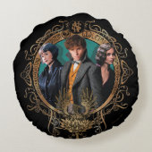 ゴールデンニュートティナレタアールデコポートレート ラウンドクッション (裏面)