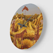 ゴールデンネイティブアメリカン ラージ壁時計 (傾斜)