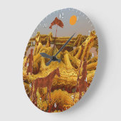 ゴールデンネイティブアメリカン ラージ壁時計 (傾斜)