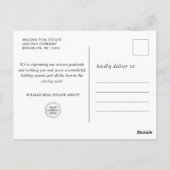 ゴールデンネイビークリスマススノーフレーク企業のグリーティング ポストカード (裏面)