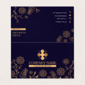 ゴールデンネイビー折り畳み名刺 名刺 (外部フラット)