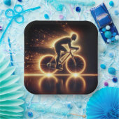 ゴールデンネオンサイクリスト ペーパープレート (パーティー)