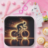 ゴールデンネオンサイクリスト ペーパープレート (パーティー)